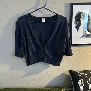 Faded Glory Dark Blue button up shrug XL